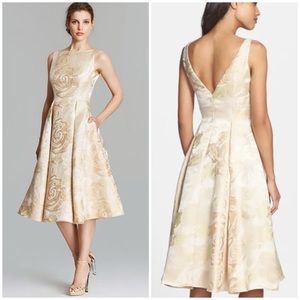 Adrianna Papell Dress - Sleeveless Brocade Tea Length 0